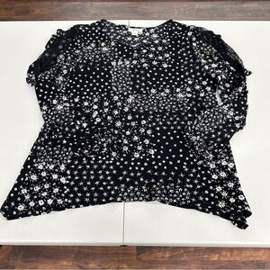 Style & Co. Black and White Patterned Blouse